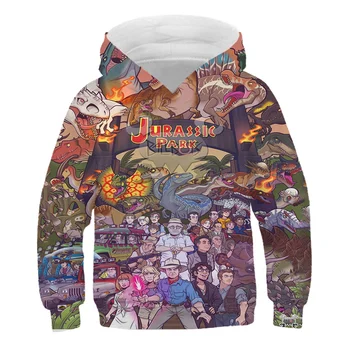 2020Children Oblačila Sklop Otroci Fant Dekle Jurassic 3d tiskanja Hoodies dinozaver kostume Risanka Sweatshirts Toddlers t majice, vrhovi