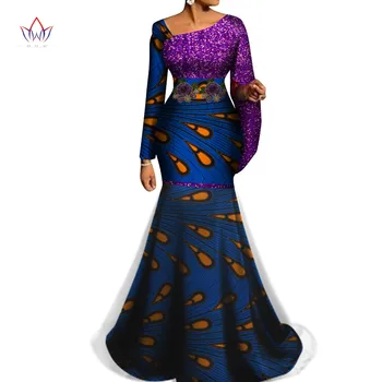 2021 Tradicionalnih Afriških Nositi za Ženske Sequined Dolgo Obleko maxi Dashiki Afriška oblačila za ženske osebe ženske obleke WY6570