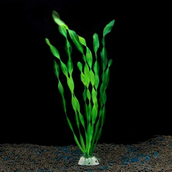 20PCS Umetni Dekorativni Plastični Aquarium Fish Tank Dekoracijo Plastičnih Rastlin (20Pcs Zelena)