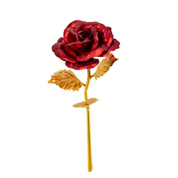 24k pozlačeni Rose Cvet Valentinovo Darilo, Poročni Annivsary Romantično Golden Rose Stranka Dekoracijo Z Box Praznično Darilo