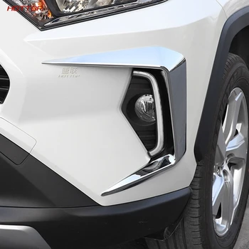 2Pcs Auto Spredaj Foglight Obrvi Veke Kritje Trim Sprednji Odbijač Luči za Meglo Trim Za Toyota RAV4 2019 2020