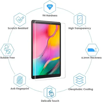 2Pcs Tablet, Kaljeno Steklo Screen Protector Pokrovček za Samsung Galaxy Tab 10.1 2019 T510 T515 HD Zaščito za Oči Kaljeno Film
