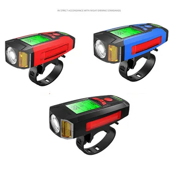 3 v 1 izposoja svetlobe USB kolesa spredaj svetlobe 5 LED vodotesna svetilka ročaj svetlobe rog s kolesom rep razsvetljavo