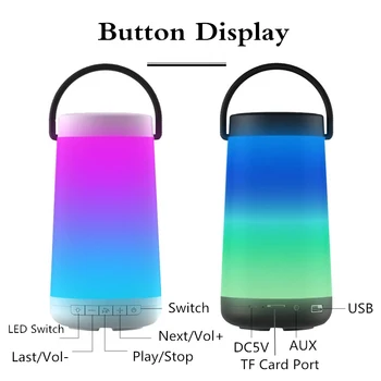 30W Utrip glasbe, pisane prenosni zunanji Bluetooth zvočnik card za brezžični 2000mah Baterija zvočnika luči LED 3D Stereo zvočnik
