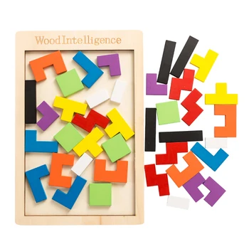 3D Lesene Uganke Jigsaw Odbor Igrače Tangram Možganov Teaser Otroci Igrače Puzzle Igra Tetris Izobraževalne Otroške Igrače Lesa Darila