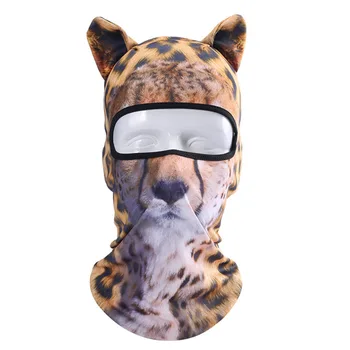 3D Živali Mačka Pes na Prostem, Kolesarska Kolesarski Šport Smučarski Poln Obraz Masko Klobuk