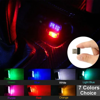3PCS Mini Svetilke Žarnice Oprema USB LED Avto Notranje Svetlobe Neon Vzdušje Okolja