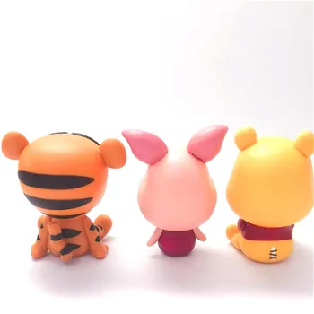 3pcs/set Anime Srčkan Disney Winnie the Pooh Piglet Tiger Številke Srčkan Igrače za Otroka Dejanje Figuralne Model Lutka Pooh Imeti Doma Dekor