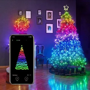 40# Božič, Novo Leto Namizna Bluetooth Svetlobe Niz Mobilni Telefon App Bakrene Žice Svetlobe Niz Daljinski Upravljalnik Новый Год 2021