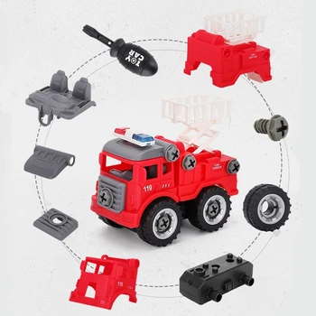 4pcs/vrečko za Razstavljanje Puzzle Inženiring avto zbiranja igrač gasilsko Izobraževalne Igrače, Avto, motorno kolo modelov avtomobilov za fante