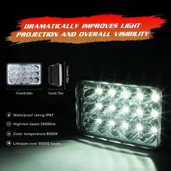 5-palčni kvadratnih LED žarometi 150W visoko nizko žarka 15LED off-road delo luči z nosilci Za Jeep Wrangler tovornjak van žarometi