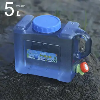 5L Prostem Self-vožnja Vedro Vode Prenosni Rezervoar Posoda s Pipo za Kampiranje Preživetje Uporablja Steklenico Vode Posoda