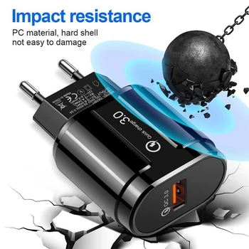 5V 3A QC3.0 USB Hitro Adapter za Polnilnik Prenosni Mobilni Telefon Polnilnik Za IOS Android Mobilni Telefon, MP3, MP4 Fotoaparat