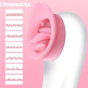 7 Frekvenc Brezžični USB Električni Sesanju Prsi Jezika Vibratorji Lizanje Nastavek Massager Ženskega Telesa Masaža Naprave Seks Igrače
