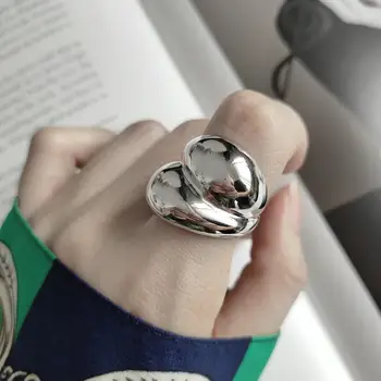 925 sterling srebrni prstan osebnost visoke kakovosti polirani obroč temperament tip kazalcem odpre obroč, nakit za ženske