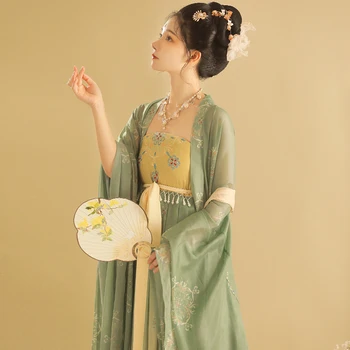 Antične Ženske Elegantne Hanfu Obleko Retro Tang Dinastije Plesne Kostume Tradicionalne Kitajske Pravljice Vezenje Fazi Vilice Oblačila