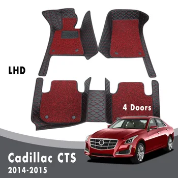 Avto predpražnike Za Cadillac CTS 4 Vrata Preproge Luksuzni Dvojno Plast Žične Zanke Auto Notranjosti Usnje Patron Zajema