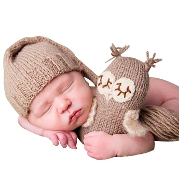 Baby Klobuk Novorojenčka Fotografija Rekviziti Za Malčke Klobuki In Preje, Ročno Izdelane Lutke Otroka Foto Oblačila