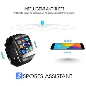 Bluetooth Smart Watch V18 Z Zaslonom na Dotik Podpira TF Kartice Sim Fotoaparata Smartwatch Q18S za Android Telefon Moških Passometer Nosljivi