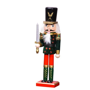 Božič Lesena Obrt 38 CM Nutcracker Vojak Obliko Lutkovno Božično Darilo Dekoracijo