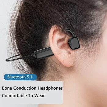 Brezžične Slušalke Kostne Prevodnosti Slušalke Neckband Bluetooth 5.1 Šport HiFi Stereo Brezžična Slušalka Noise Cancel