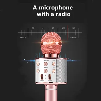 Brezžični Bluetooth Zvočnik Doma Mikrofon Mikrofon Bliskavica LED Luči Ročni Mikrofon Mobilni Telefon, Predvajalnik Glasbe