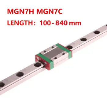 CNC Deli MGN7 100 300 350 400 450 500 800 840 mm Mini Linearni Železniškega Stran 1pc MGN Linearni Vodnik +1pc MGN7H ali MGN7C Prevoz
