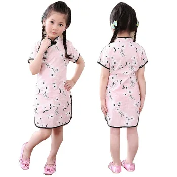 Cvetlični Baby Dekleta Chi-Pao Obleko Oblačila 2018 Kitajsko Novo Leto Qipao Obleke Moda Otroke Princesa Pettiskirts Otrok Cheongsam