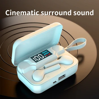 DAQIN TWS Čepkov Bluetooth V5.0 Brezžične Slušalke Slušalke S Polnjenjem Polje 2600mAh HI-fi Slušalke Slušalke šumov