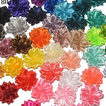 Debelo 1000pcs/veliko 3,5 cm Pex 16-venčni Mini Saten Cvet Otroci Lase, ki so Dodatki, Vse Barve Na Zalogi TH241