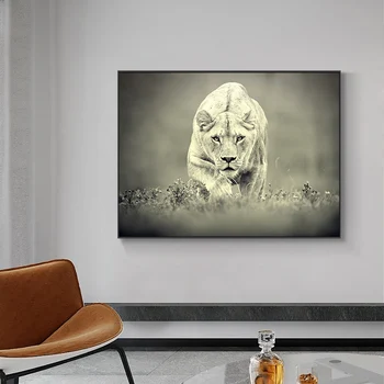 Divji beli leopard Divje Živali Platno Umetniško Slikarstvo, Plakatov in Fotografij Cuadros Stenskih slikah, za Dnevni Sobi Doma Dekor