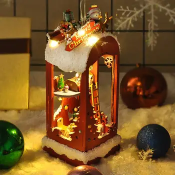 DIY Božič Lutke Kabini Koči Miniaturni DIY Hiša X Mas Okraski X mas Visi Drevo Decor Božična Darila za Rojstni dan