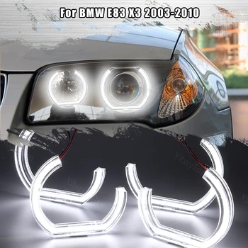 DTM Angel Eyes LED za BMW X3 E83 2003-2010 DRL Halo M4 Slog Belo Svetlobo Kit Pribor