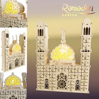 Eid Mubarak Odštevanje Koledar DIY Lesa Ramadana Dekoracijo