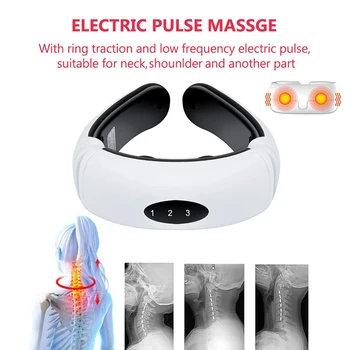 Električni Vratu in Nazaj Impulz Massager Infrardeče Ogrevanje Vratnega Vretenca Zdravljenje Ramenski Massager Olajšave Orodje za Zdravstveno Varstvo
