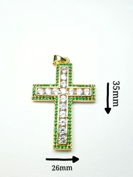Evropski in Ameriški new style zlati osebno pisane križ obesek z mikro-oplemeniten diamantna ogrlica za ženske
