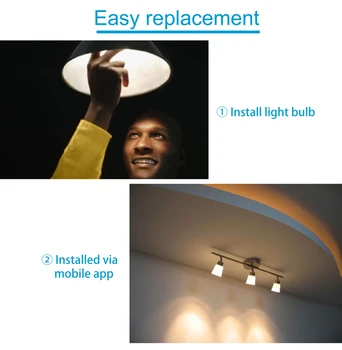 Fcmila Led Lučka za Wifi Smart Žarnica Zatemnitev Žarnice 15W Hladno&Toplo Smart Žarnice Glasovni Nadzor Dela Z Alexa Google Led Žarnice