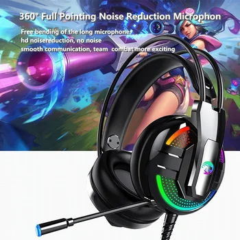 Gaming Slušalke Profesionalni Slušalke Igralec Surround šumov HD Mic RGB Svetlobe za PS4 PC Gamer