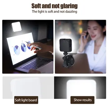 Gosear Selfie Video LED Live Mini Light 2500K-6500K Nastavljiv Svetilko z Sesalni Nastavek za Prenosnik Pretakanje Vlog Konferenca