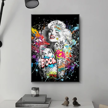 Grafiti Umetnost Marilyn Monroe Umetniške grafike Pop Art Plakat Seksi Portret Platno Slikarstvo Stenske Slike Street Art za Dekoracijo Doma