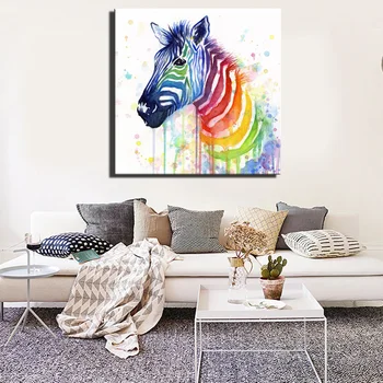 HD Tiskanja Abstraktne Slike Konj Za Otroke, Soba Steno Akvarel Sodobnega Konja Platno Fotografij Grafitov Umetnost Plakata za dnevno Sobo