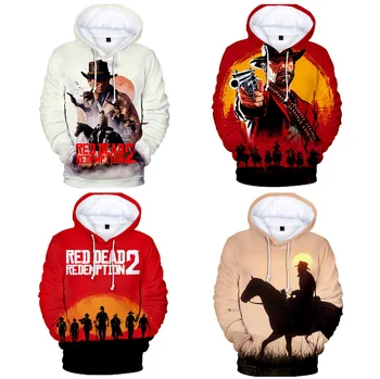 Igra Red Dead: Odkup 2 pulover s kapuco Moški Ženske Cosplay Hoodie Unisex Sweatshirts Puloverju Tiskanje 3D Kul Ulične Hoodie Jeseni