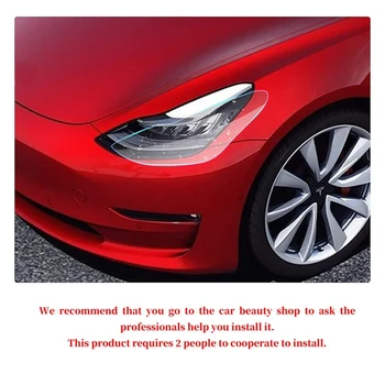 Jasno Smerniki Zaščitno folijo Združljiv za leto 2018 2019 Tesla Model 3, TPU Auto Avto Žarometov Lučka Nepremočljiva Membrana, Pokrov Sc
