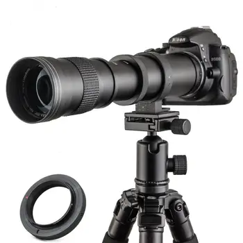 JINTU 420-800mm F/8.3-16 Priročnik HD Telefoto Zoom Objektiv za Nikon DSLR Fotoaparat D3100 D3200 D3300 D3400 D5100 D5200 D5600 D5300 D90