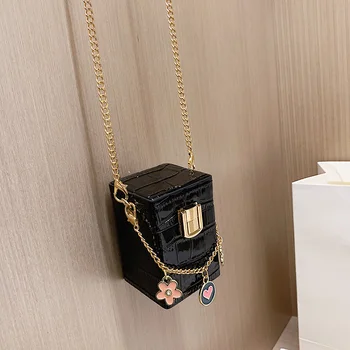 Kamen vzorec Mini Box vrečko 2020 Novih kakovostnih PU Usnja Ženske Oblikovalec Torbici Verige Ramenski Messenger Bag Šminka vrečko