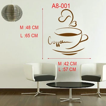 Kava, pijača, cappuccino, toplo pijačo, zrna, cafe,Hrana, vinilna Okno Nalepke Ročno A8-003