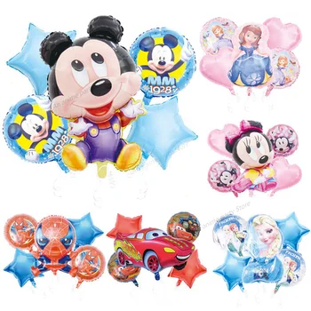 Komplet Disney Mickey Zamrznjene Princesa Sophia Minnie Spider-Man Risanka Aluminija Balon Komplet Rojstni Dan Dekoracijo