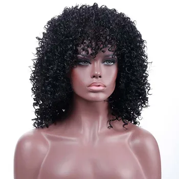 Kratek afro kinky lasuljo za ženske ženski sintetičnih las naravnih lasulje black naravno Visoko temperaturo, classic, retro MUMUPI
