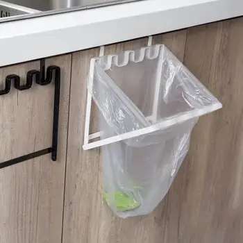 Kuhinja metal Smeti vrečko imetnik kljuke omaro organizator polica gospodinjski trash rack udobje cozinha Plastično vrečko hange
