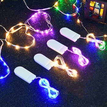 LED Niz Svetlo Srebrne Žice Pravljice Toplo Bela Garland Doma Božič Wedding Party Okrasite Napaja Baterija Bakrene Žice Svetlobe